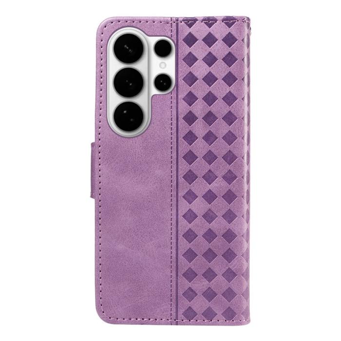 OEM - Samsung Galaxy S26 Ultra Fodral Äkta Läder Ställ - Ljus Lila
