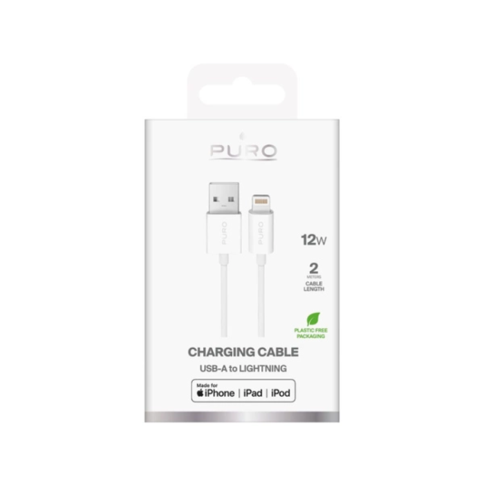 Puro - Puro USB-A - Lightning 12W Kabel 2m TPE - Vit