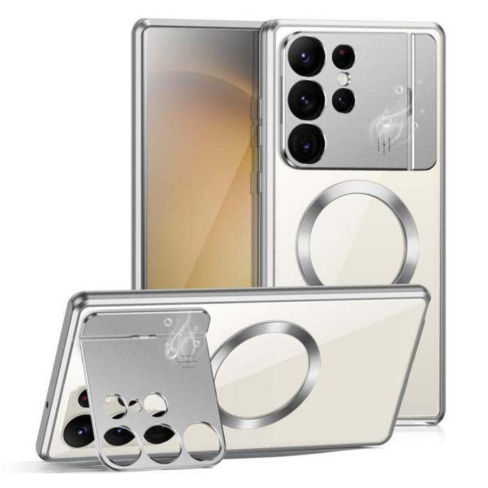 OEM - Galaxy S23 Ultra Mobilskal Magsafe Aroma Kickstand - Silver