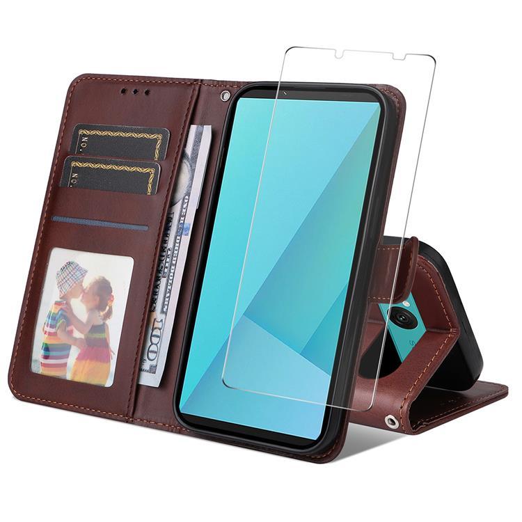 HAT PRINCE Sony Xperia 10 VII Plånboksfodral Med Härdat Glas - Brun | 2353 | AlltMobil