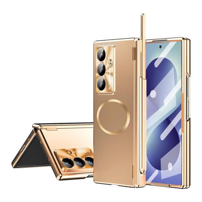 A-One Brand - Mobilskal För Galaxy Z Fold 8 MagSafe Hård PC - Champagneguld