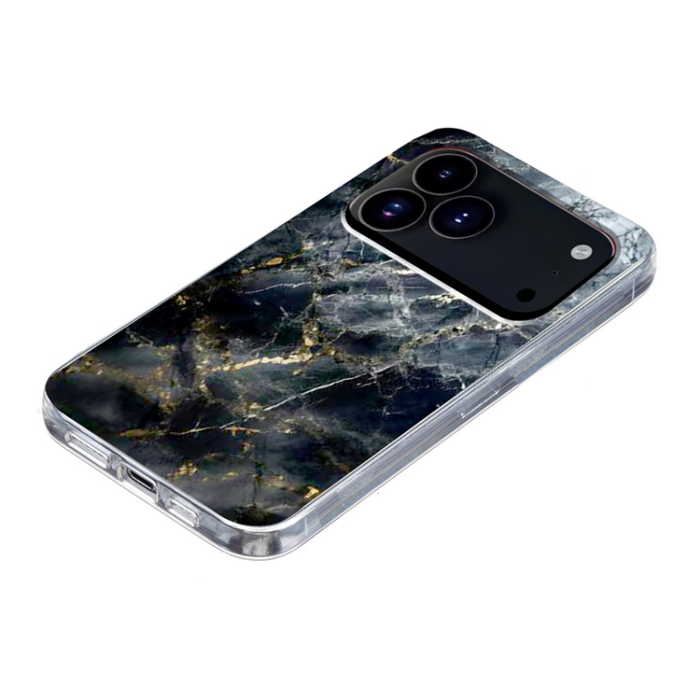 A-One Brand - iPhone 17 Pro Mobilskal Marble Pattern Printing Soft - Svart
