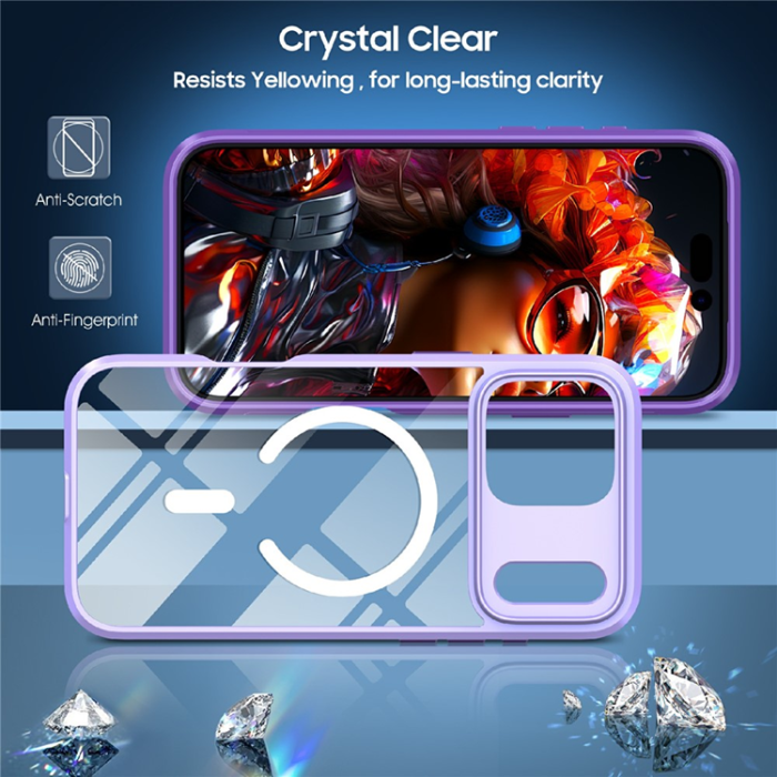 A-One Brand - iPhone 17 Pro Mobilskal MagSafe TPU + PC Clear - Lila