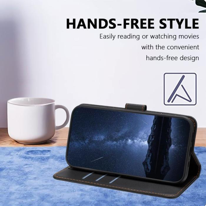OEM - Samsung Galaxy A37 Fodral KonstLäder Ställfunktion - Svart