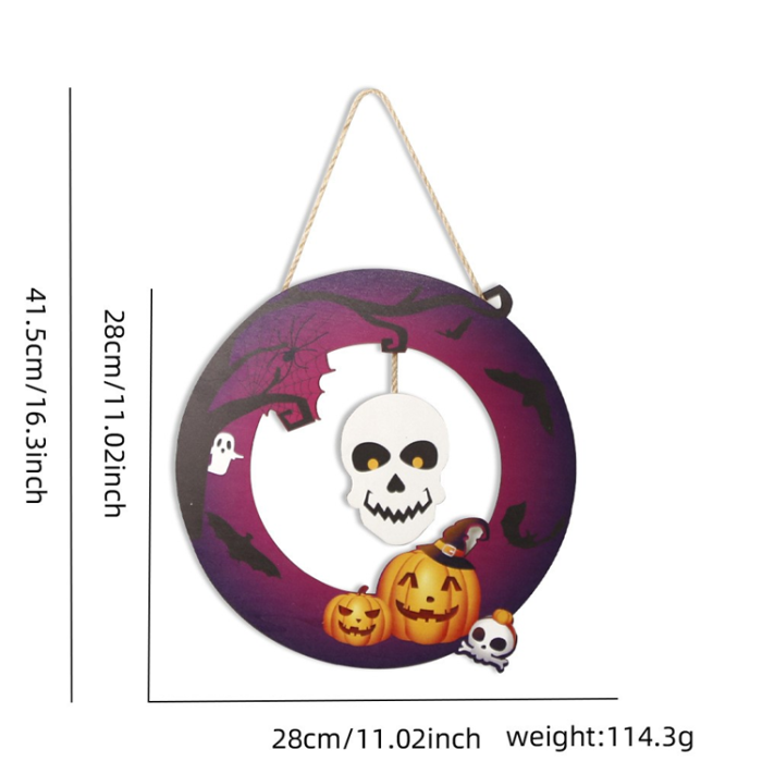 OEM - Halloween Hängande Pumpa Fladdermus Spöke Trä - Skull