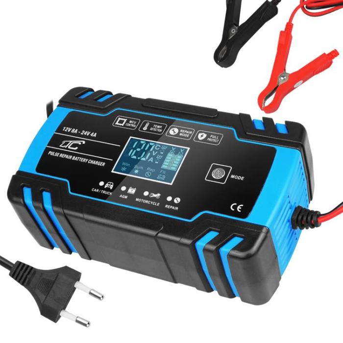 LTC - LTC Starthjälp Automatisk laddare, Mikroprocessorlikriktare 12V 8A - 24V 4A