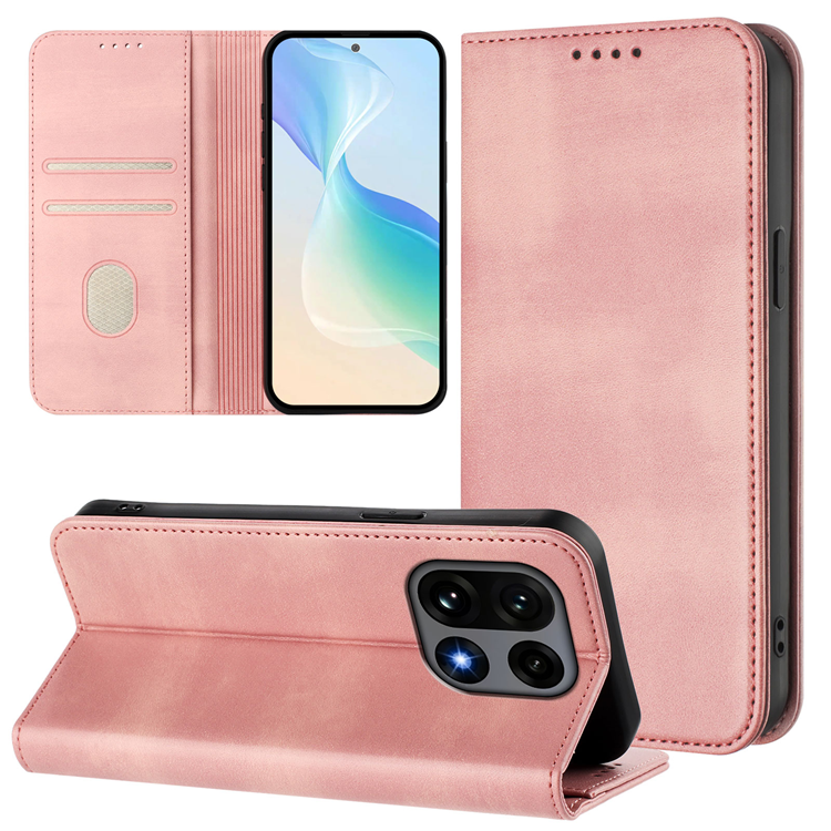 OnePlus 15 Plånboksfodral Retro RFID-Skydd Konstläder (Rosa) | 2353 | AlltMobil