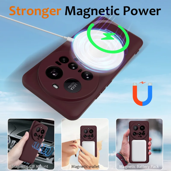 A-One Brand - Xiaomi 15 Ultra Mobilskal MagSafe Liquid Silikon - Vinröd