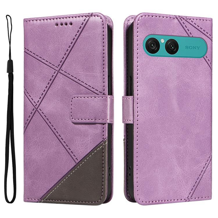 Sony Xperia 10 VII Plånboksfodral Geometric Lines - Lila | 2353 | AlltMobil