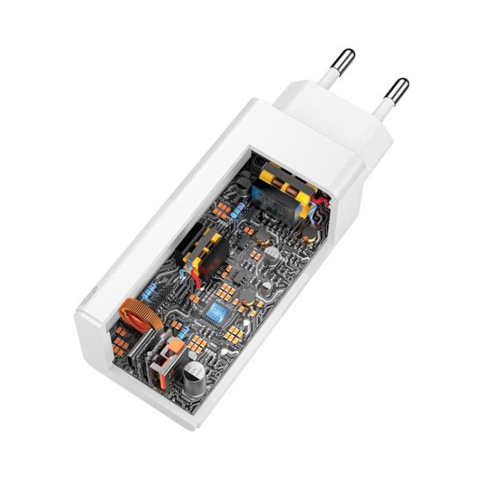 Forever - Forever GaN Väggladdare 1x USB 1x USB-C 65W - Vit