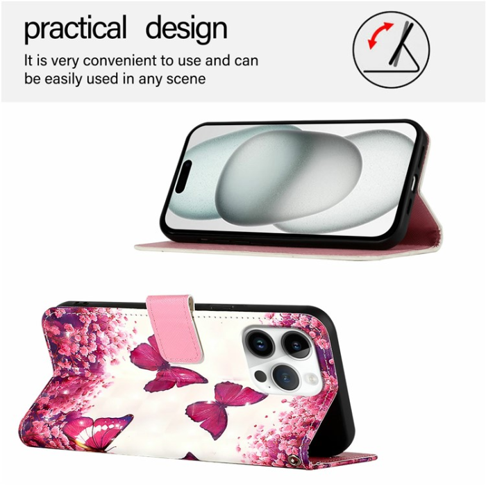 A-One Brand - iPhone 16 Pro Max Plånboksfodral Printing Pattern Med Rem