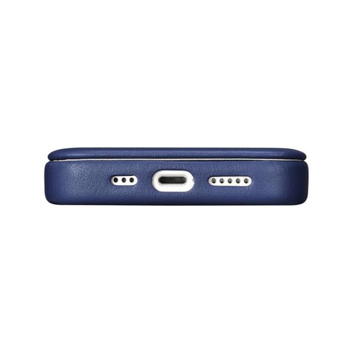 ICARER - iCarer iPhone 14 Plus Plånboksfodral Magsafe CE Läder - Blå