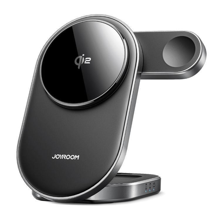 JOYROOM Qi2 MagSafe Trådlös Laddare iPhone, Apple Watch, Airpods - Svart | 505295 | AlltMobil