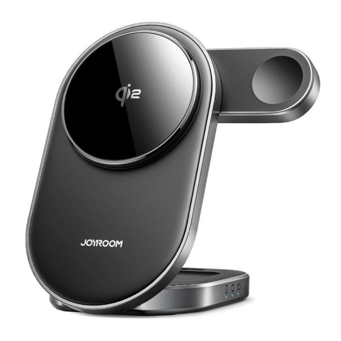 Joyroom - JOYROOM Qi2 MagSafe Trådlös Laddare iPhone, Apple Watch, Airpods - Svart