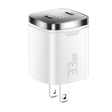 ESSAGER - ESSAGER GaN Snabbladdare 33W 2x USB-C med LED US - Vit