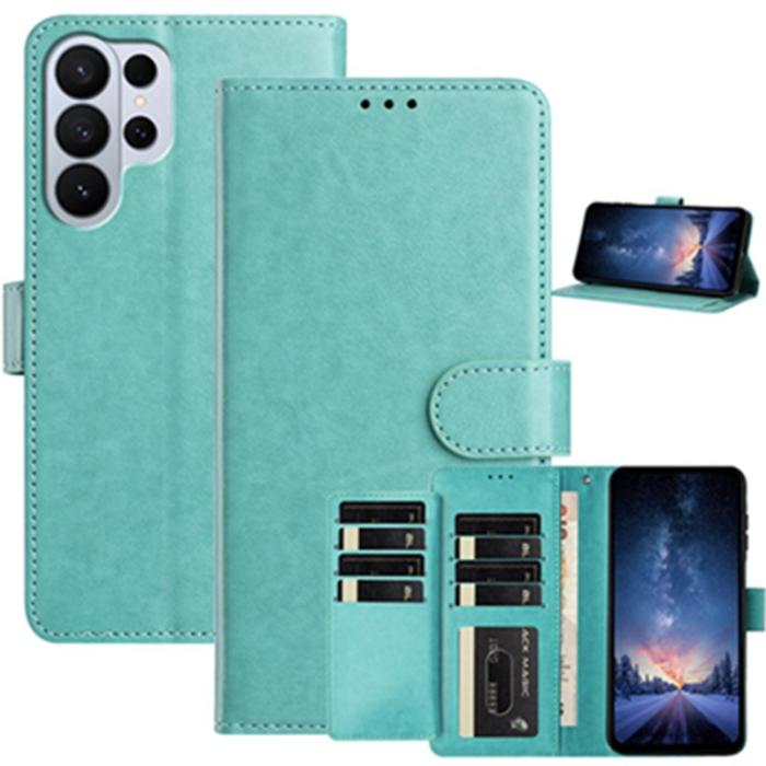 OEM - Samsung Galaxy S26 Ultra Fodral PU Läder Folio Flip - Grön