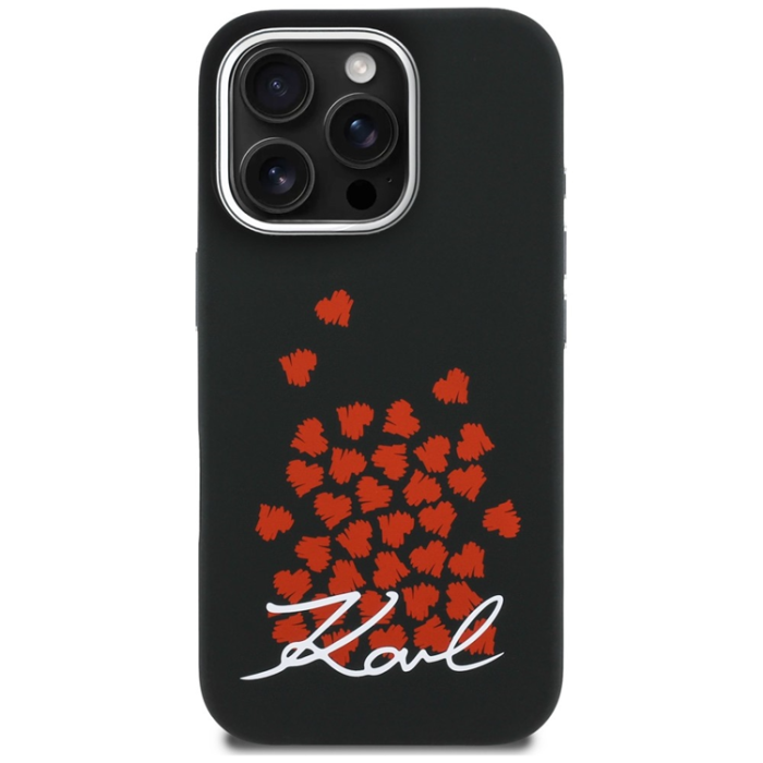 KARL LAGERFELD - KARL LAGERFELD Mobilskal För iPhone 16 Pro MagSafe Silikon Heart Sign Logo
