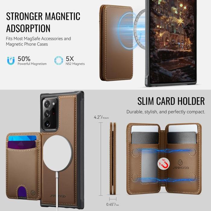 OEM - JEEHOOD Samsung Galaxy Note20 Ultra Fodral KonstLäder - Brun