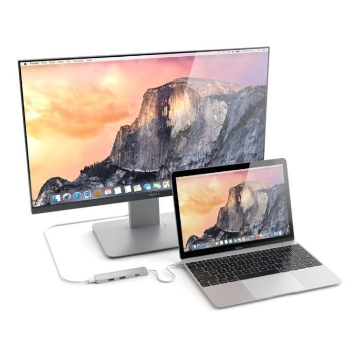 Satechi - Satechi Slim USB-C MultiPort Adapter med 4K HDMI videoutgång - Silver