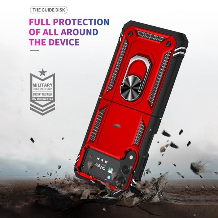 A-One Brand - Galaxy Z Flip 4 Skal Ringhållare Kickstand - Röd