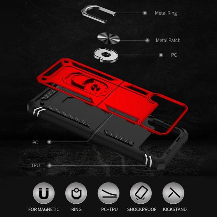 A-One Brand - Galaxy Z Flip 4 Skal Ringhållare Kickstand - Röd