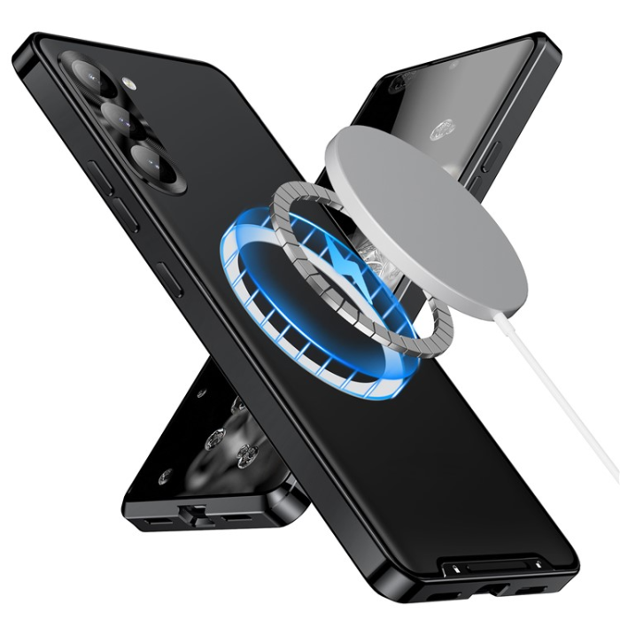 A-One Brand - Galaxy S23 Mobilskal Magsafe Metall - Svart