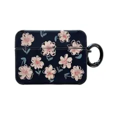 OEM - Airpods 3 Skal Daisy Pattern med Ringsp&auml;nne - Svart/Rosa