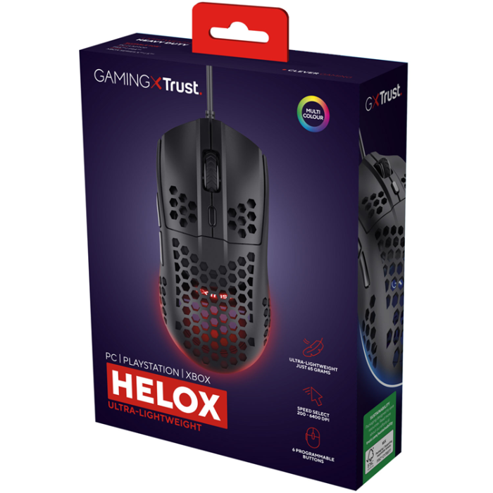 Trust - TRUST Gamingmus GXT 928W Helox Lättvikts - Svart