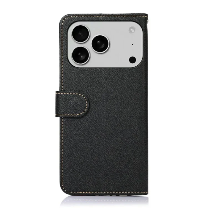 KHAZNEH - KHAZNEH iPhone 17 Pro Max Plånboksfodral RFID Blocking - Svart