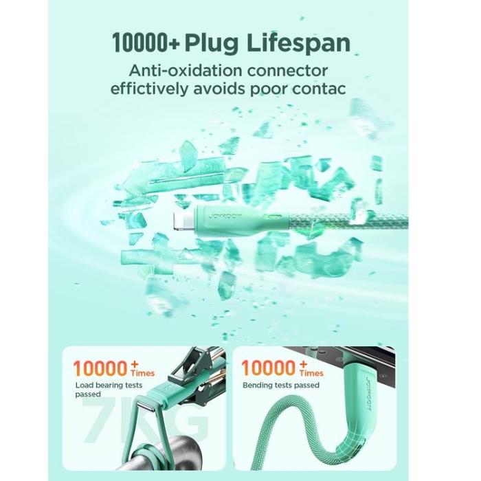 Joyroom - Joyroom USB-A till Lightning kabel 2m 3A - Grön