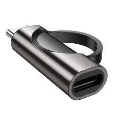 Hoco - Hoco Adapter USB-C Till USB-C Med Display 5A 100W - Svart