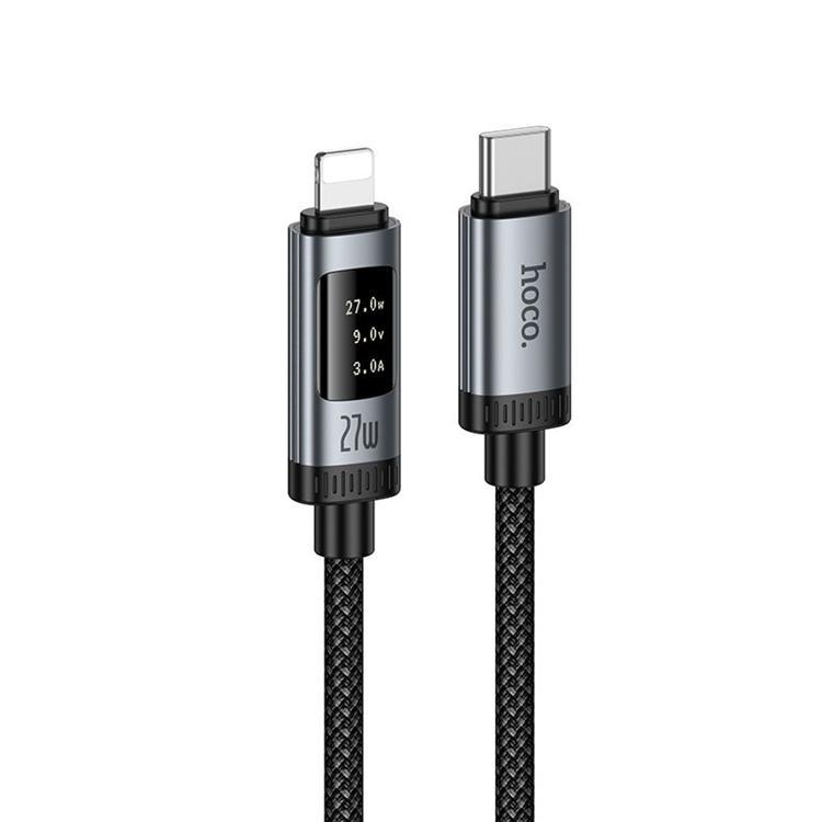 HOCO USB-C till Lightning 27W Kabel 1.2m med Display U148 - Svart | 3541 | AlltMobil