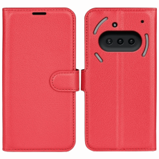 A-One Brand - Nothing Phone (3a) Plånboksfodral Litchi Texture - Röd