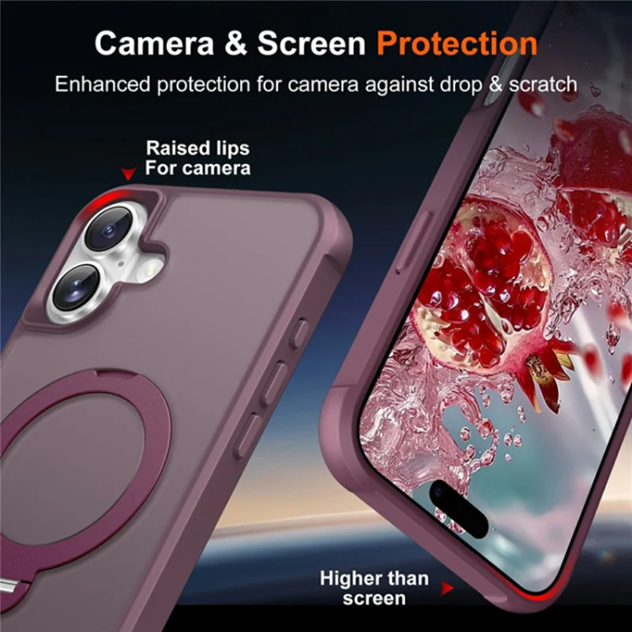 A-One Brand - iPhone 17 Mobilskal MagSafe Kickstand TPU + PC - Vinröd