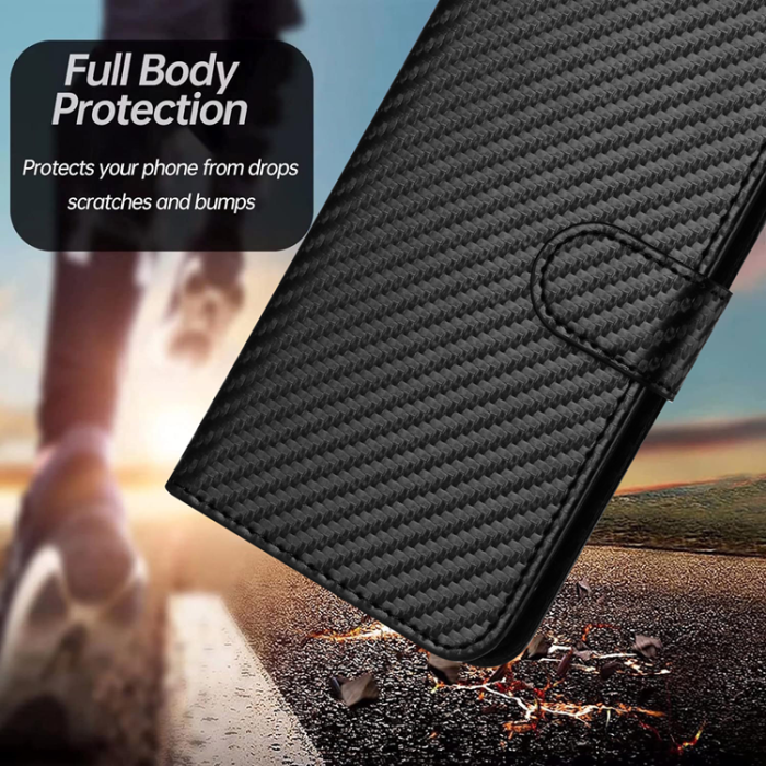 A-One Brand - Xiaomi 17 Pro Max Konstläder Plånboksfodral Carbon Fiber