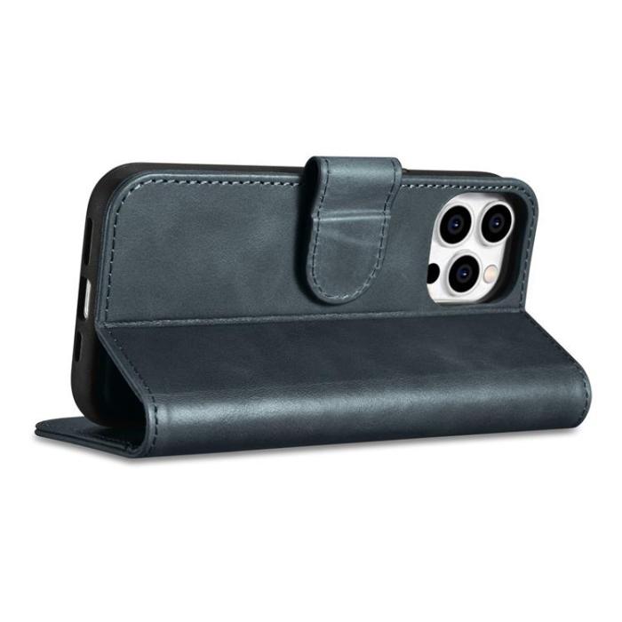 ICARER - iCarer iPhone 14 Pro Max Plånboksfodral Äkta Läder 2in1 Anti-RFID - Blå