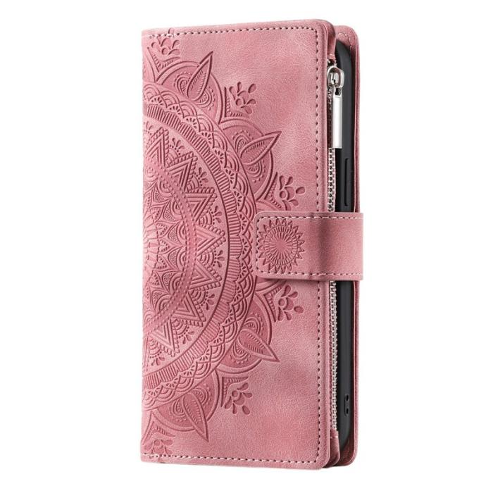 OEM - Samsung Galaxy S26 Plånboksfodral Mandala Blommönster Konstläder - Roséguld