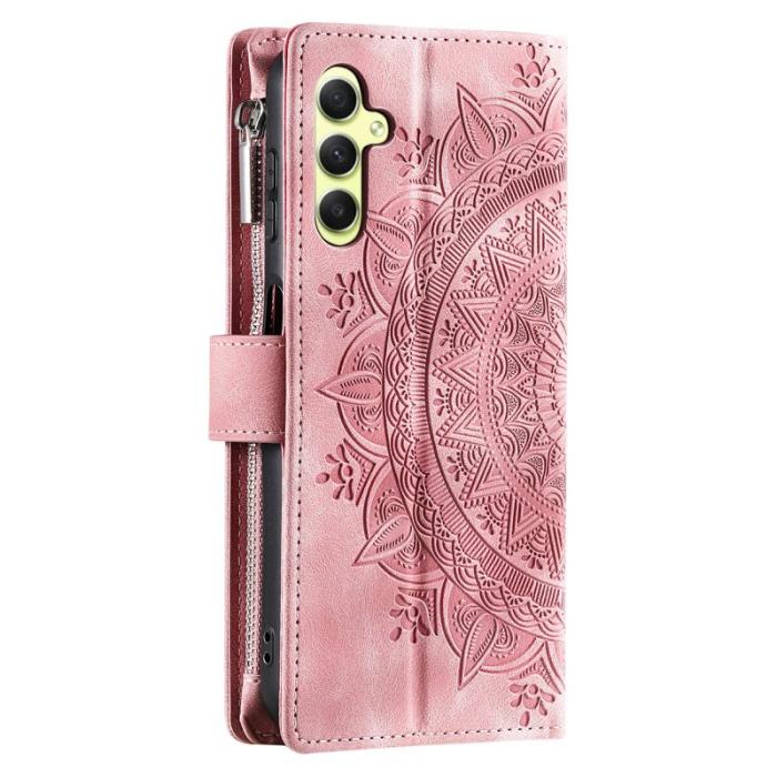 OEM - Samsung Galaxy S26 Plånboksfodral Mandala Blommönster Konstläder - Roséguld