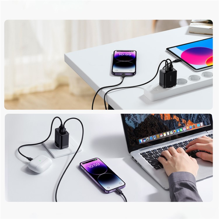 Joyroom - JOYROOM Väggladdare 2x USB-A 2.4A JR-TCN01 EU - Svart