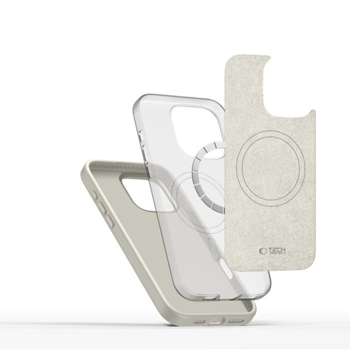 Tech-Protect - Tech-Protect iPhone 16 Pro Mobilskal Magsafe Pure Silikon - Cosmic Latte