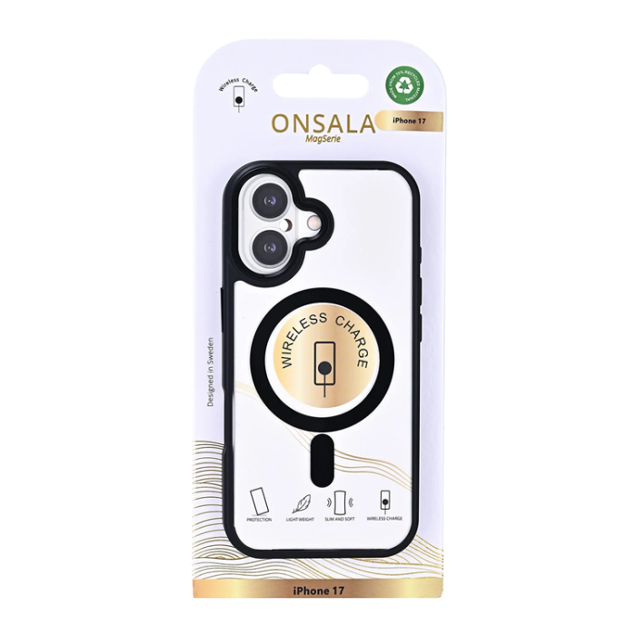 Onsala - ONSALA iPhone 17 Mobilskal MagSafe Bumper - Svart-Clear