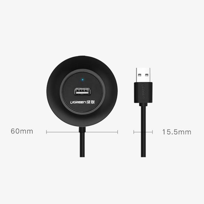 Ugreen - Ugreen HUB 4in1 USB-A - 4xUSB-A 2.0 480Mb/s 1m (CR106) - Svart