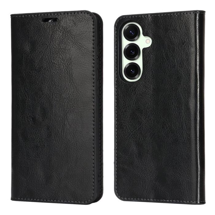 OEM - Plånboksfodral för Samsung Galaxy S26 Äkta läder - Svart