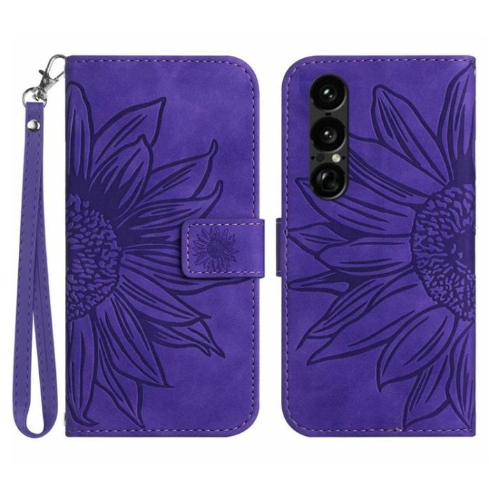 A-One Brand - Sony Xperia 1 VII Plånboksfodral Med Handledsrem - Mörklila