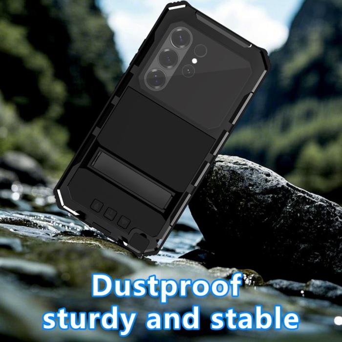 R-JUST - R-JUST Mobilskal för Samsung Galaxy S26 Ultra PC + Silikon Kickstand - Svart