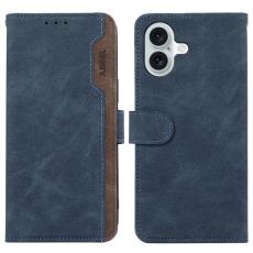ABEEL - ABEEL iPhone 16 Plus Pl&aring;nboksfodral RFID-Skydd Bl&aring; KonstL&auml;der