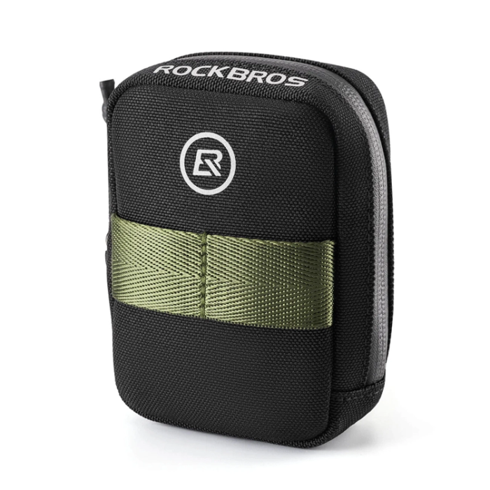 Rockbros - Rockbros Mini Sadelväska med CO2 Patronhållare - Svart/Grön