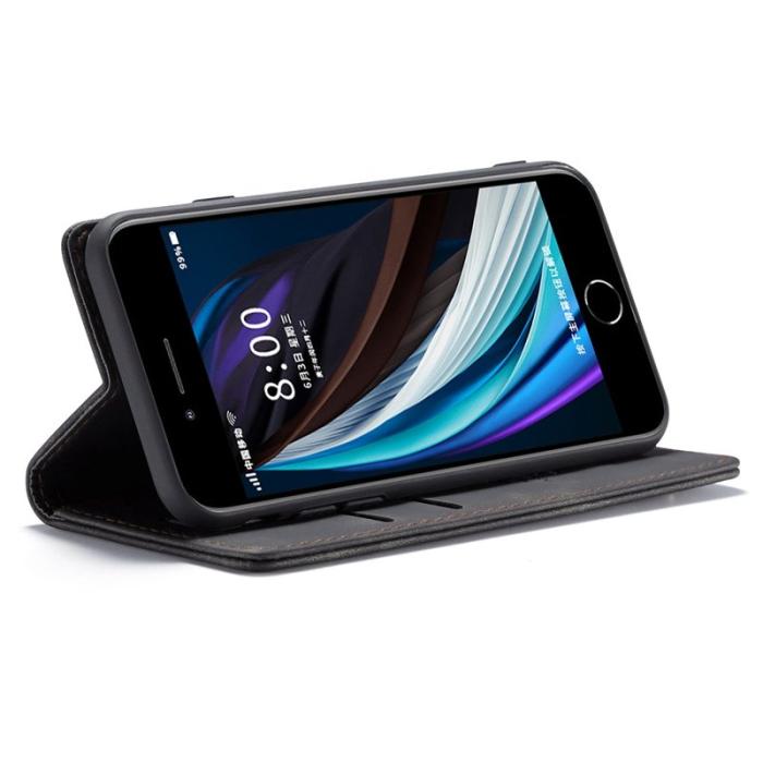 Caseme - CASEME 013 Series Plånboksfodral Konstläder för iPhone 8/7/SE 4.7 - Svart