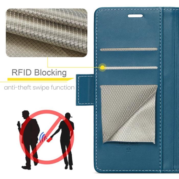 Caseme - CASEME Samsung Galaxy S25 Ultra Plånboksfodral Konstläder RFID-Skydd Blå