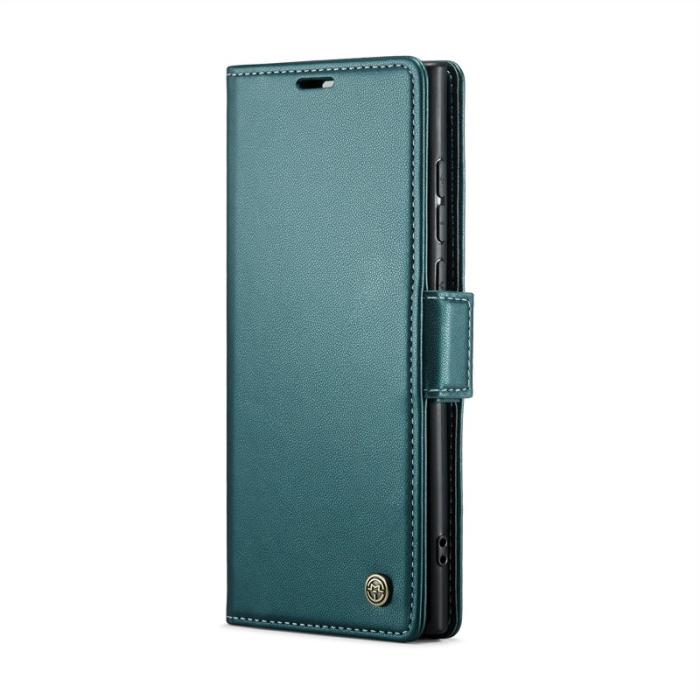 Caseme - CASEME Samsung Galaxy S25 Ultra Plånboksfodral Konstläder RFID-Skydd Grön